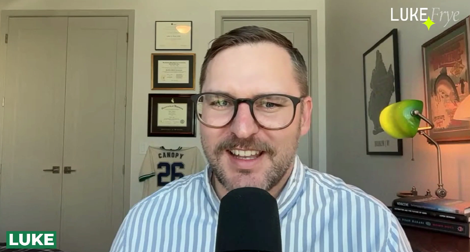 Luke Frye on camera during the webinar